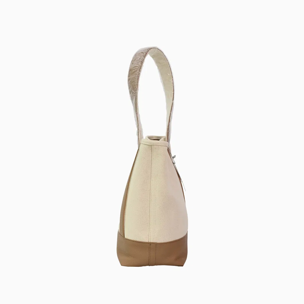 Elegant Brown Canvas Tote Bag - Minimalist Style for Everyday Essentials