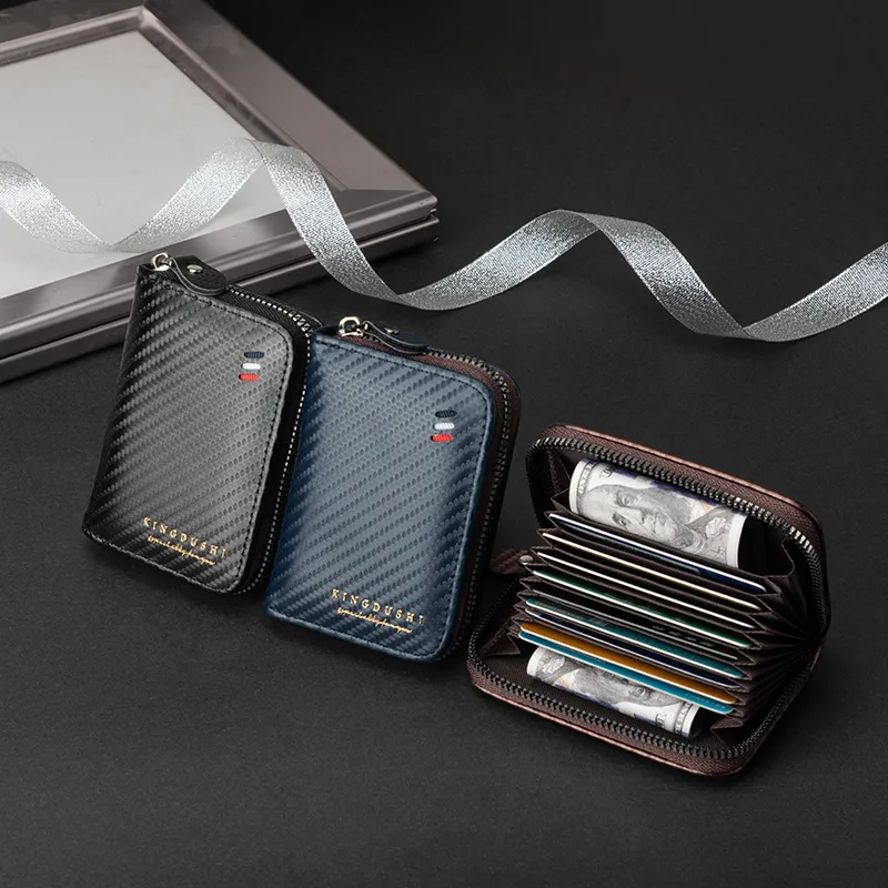 Stylish and Refined Herringbone Men&prime;s Wallet and Card Holder
