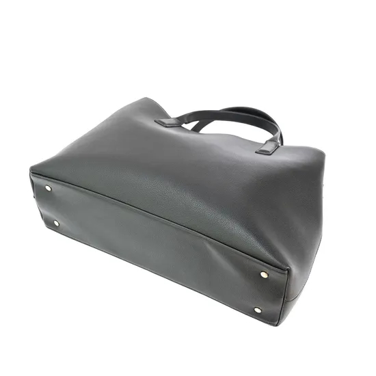 Stylish Black PU Commuter Bag for Women - Tote and Crossbody Versatility