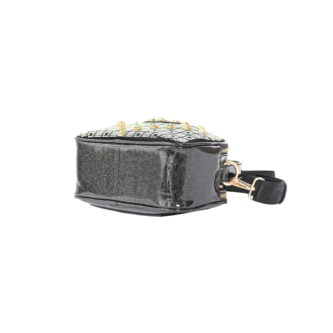 Chic Black Sequin Mini Crossbody Bag for Evening Events