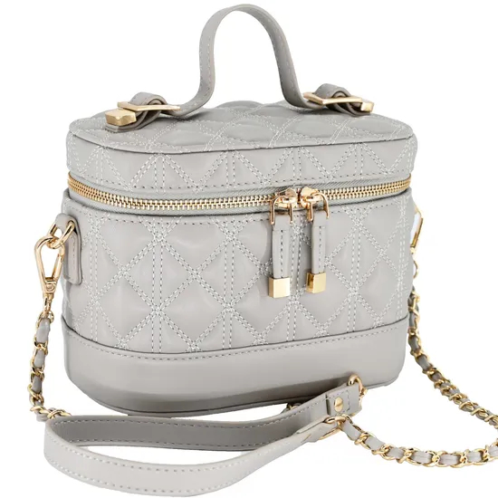 Stylish Gray Mini Backpack for Women with Round Design