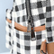 Stylish Black and White Checkered Backpack for Women′s School Use