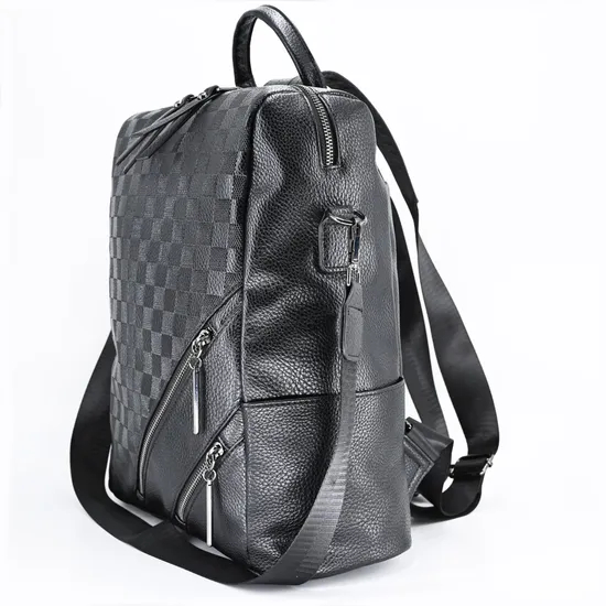 Stylish Black PU Leather Backpack for Women - Minimalist Chic Design