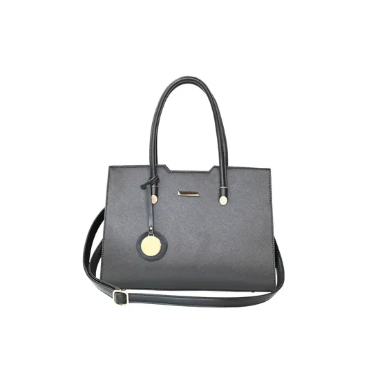 Refined Minimalism: Black PU Leather Tote Bag for Women