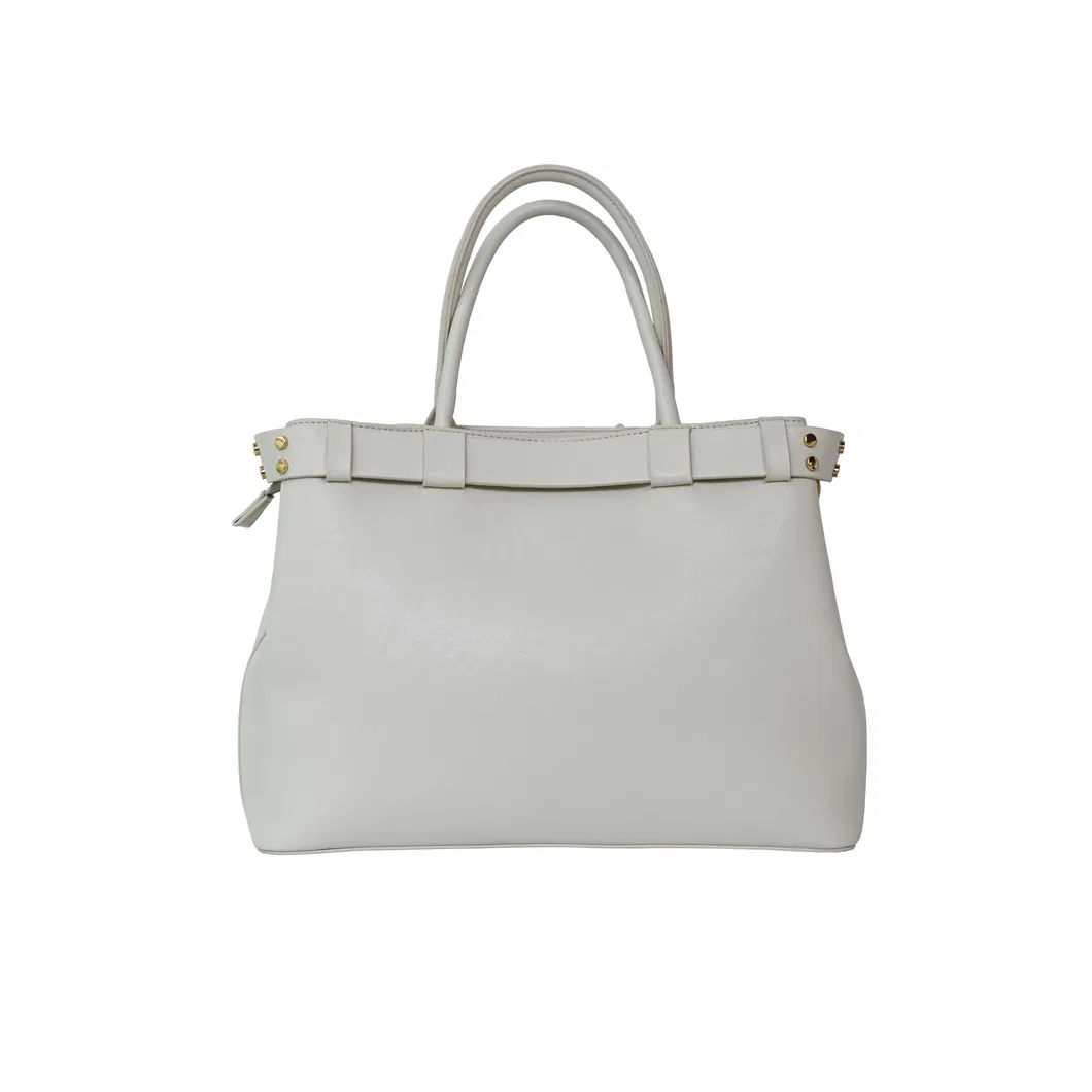 Chic White PU Tote Handbag for Women - Stylish Everyday Essential