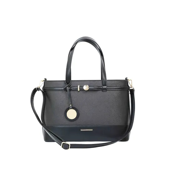 Timeless Elegance with Black PU Minimalist Tote Bag