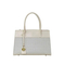 a Ladies′ Tote Handbag with off White Splicing and Sample Design