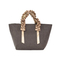 Stylish Women′s Tote Bag with Chic Brown Ribbon Accents