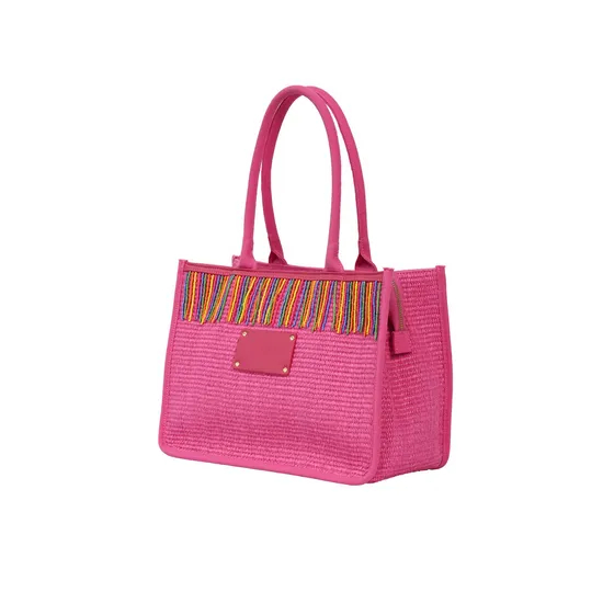 Trendy Magenta Tote Bag with Elegant Tassels for Women