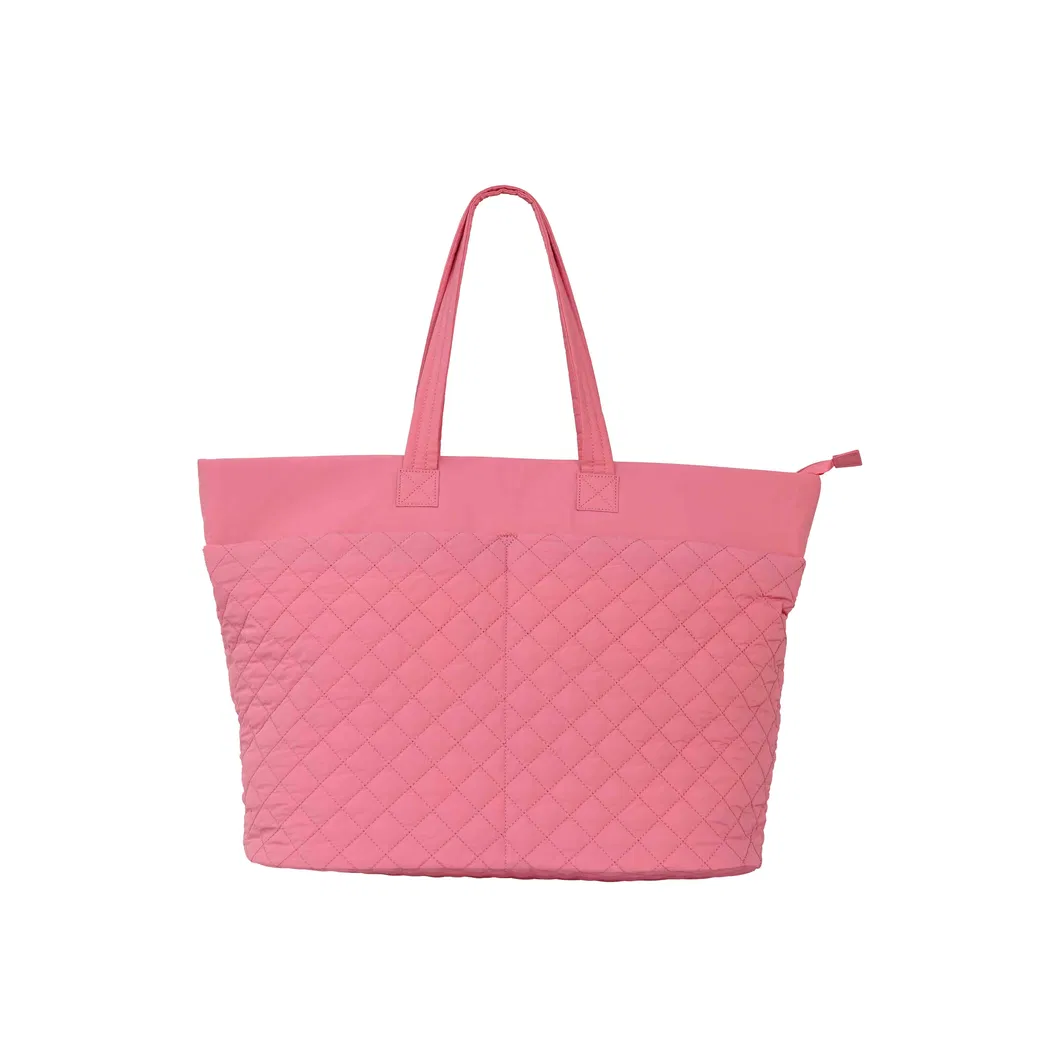 Chic Eco-Friendly Pink Handbag with Matching Travel Bag Set