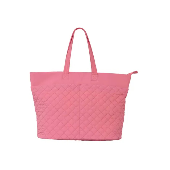 Chic Eco-Friendly Pink Handbag with Matching Travel Bag Set