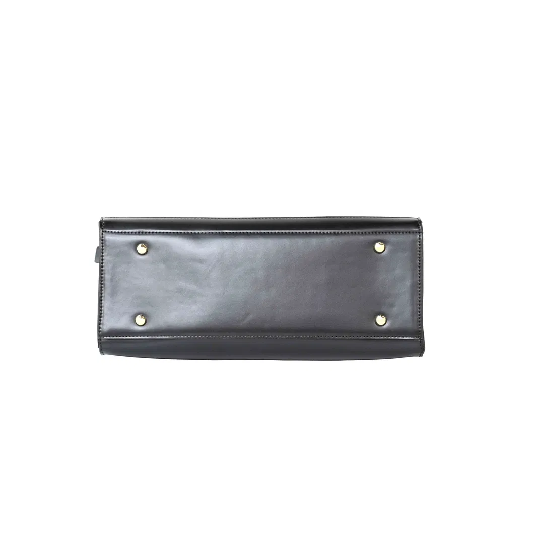 Women&prime;s Tote Handbag with off-Black Splicing and Simple Design