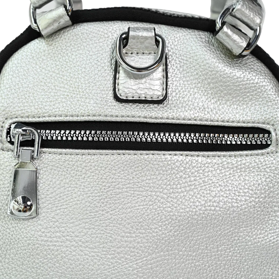 Sleek Silver Mini Backpack for Stylish Travel and Daily Use