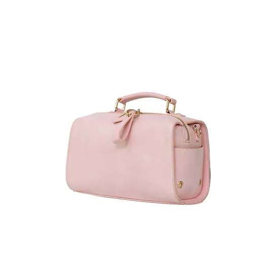 Contemporary Pink PU Handbag with Shoulder Strap for The Modern Woman
