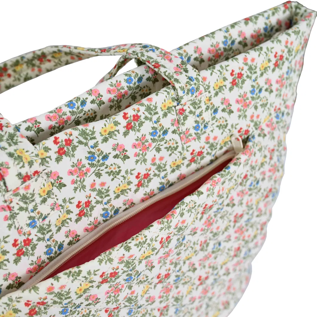 Chic Eco-Friendly Floral Handbag Set with Travel Companion