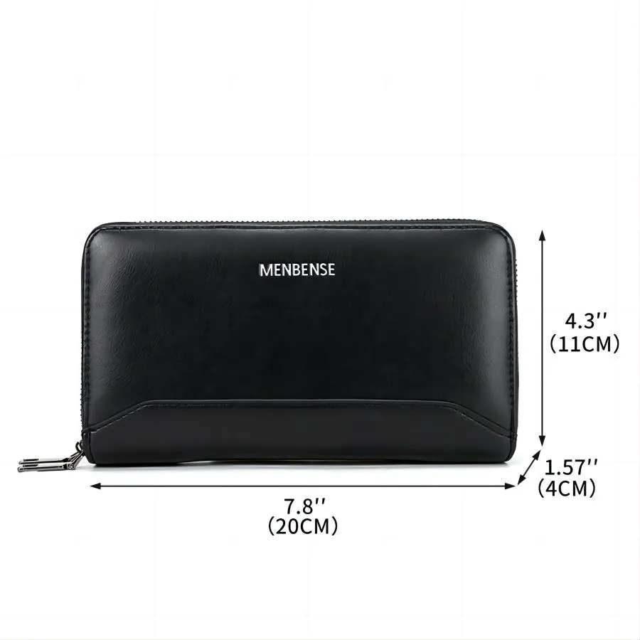 Minimalist and Elegant Black PU Men&prime;s Wallet and Card Holder