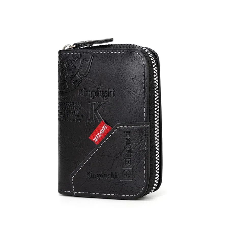 Elegant Black and Brown PU Leather Men&prime;s Wallet and Card Holder