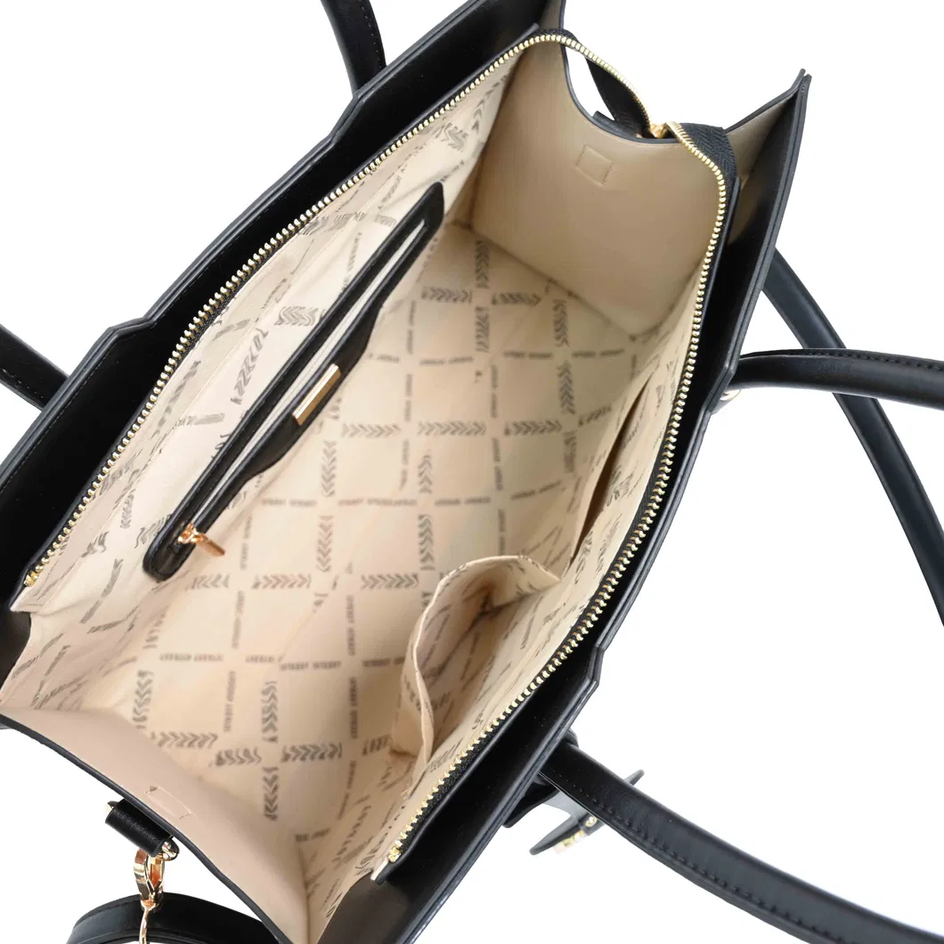The Black Essential with PU Tote Bag for Everyday Elegance