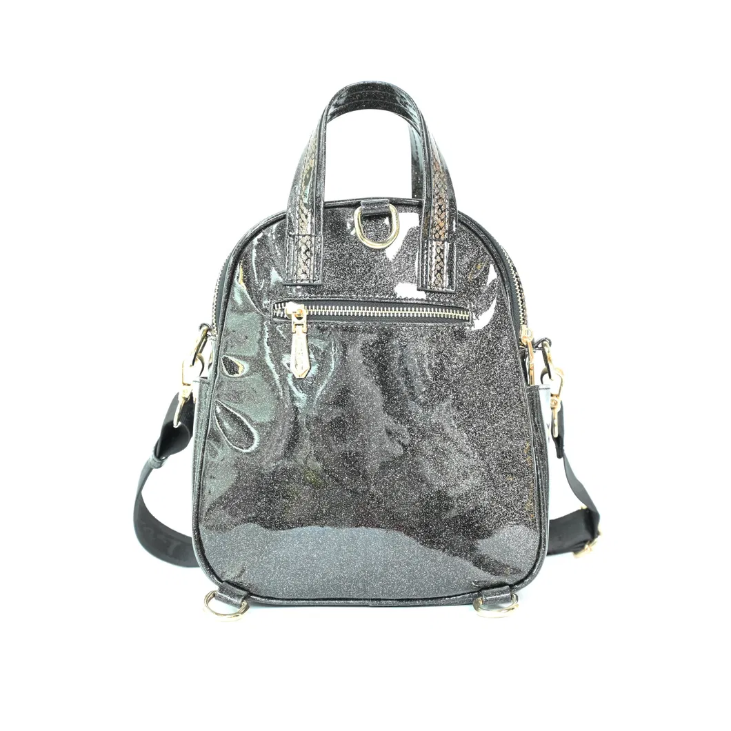 Stylish Black PU Handbags Shoulder Bag and Tote with Playful Fox Design