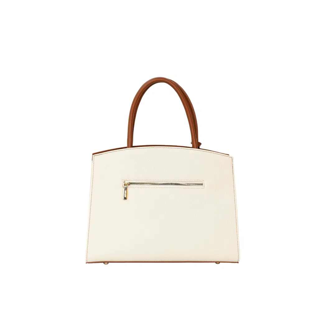 The Brown Essential with PU Tote Bag with Gold Lock Detail