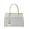 Chic off-White Spliced Tote Bag for Trendy Women