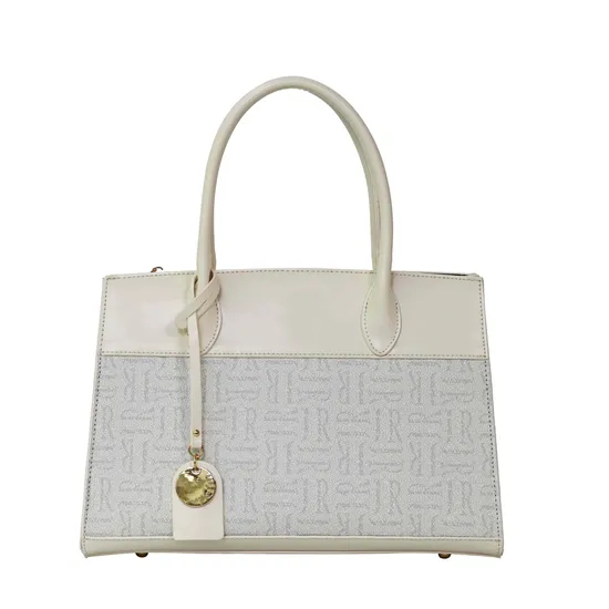 Chic off-White Spliced Tote Bag for Trendy Women