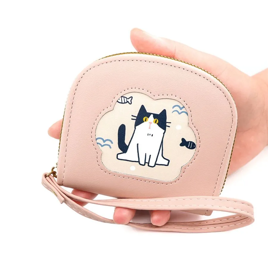 Cute Cartoon Cat Design Women&prime;s Coin Purse Wallet