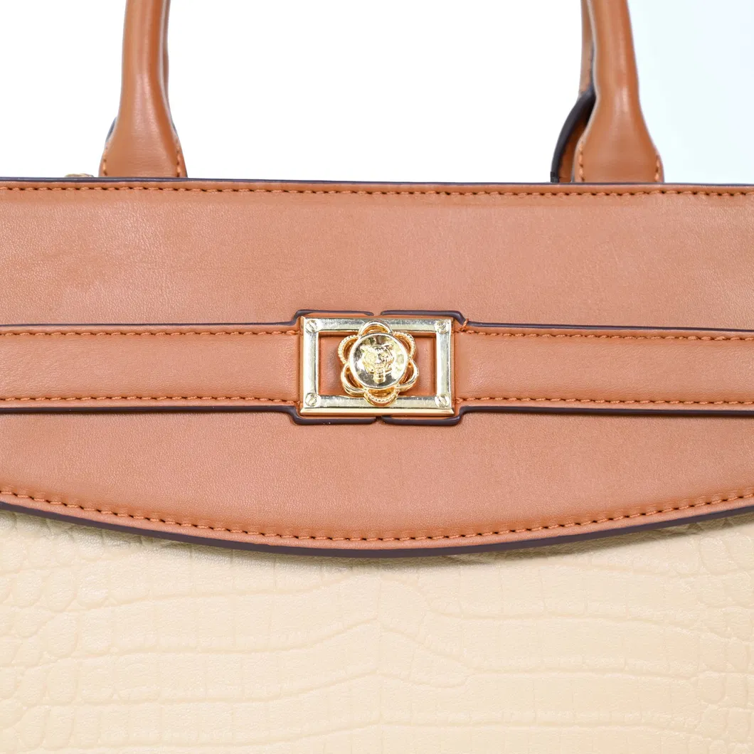 Chic &amp; Practical: Brown PU Tote Bag for Everyday Elegance