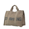 Stylish Brown Canvas Tote Bag with Modern Minimalist Lettering