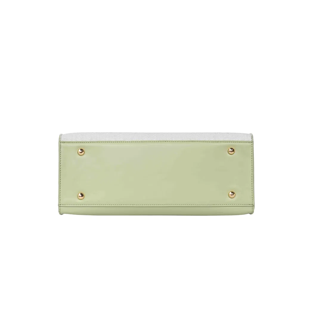 Modern off-White &amp; Green Handbag: Minimalist Design Meets Everyday Functionality