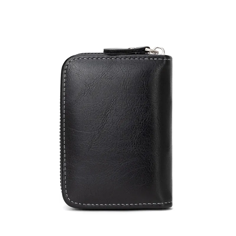 High-Quality PU Leather Men&prime;s Card Holder and Wallet with Zipper Design