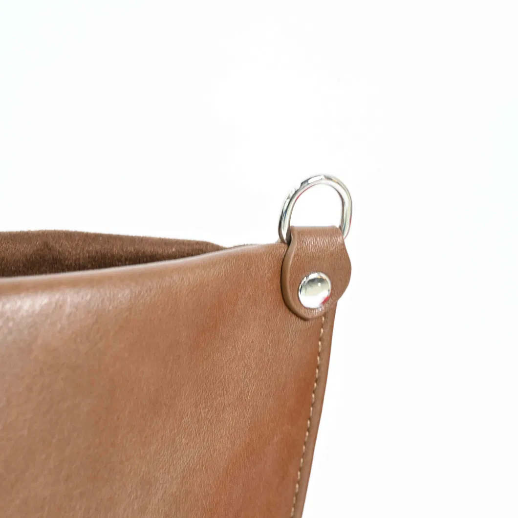 Fashionable Versatile Minimalist Brown Leather Tote Bag Shoulder Bag with Texture Style Backpack