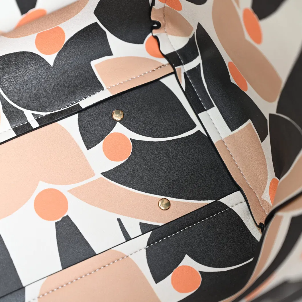 Fashionable Color-Blocked Leather Tote Bag for Daily Use