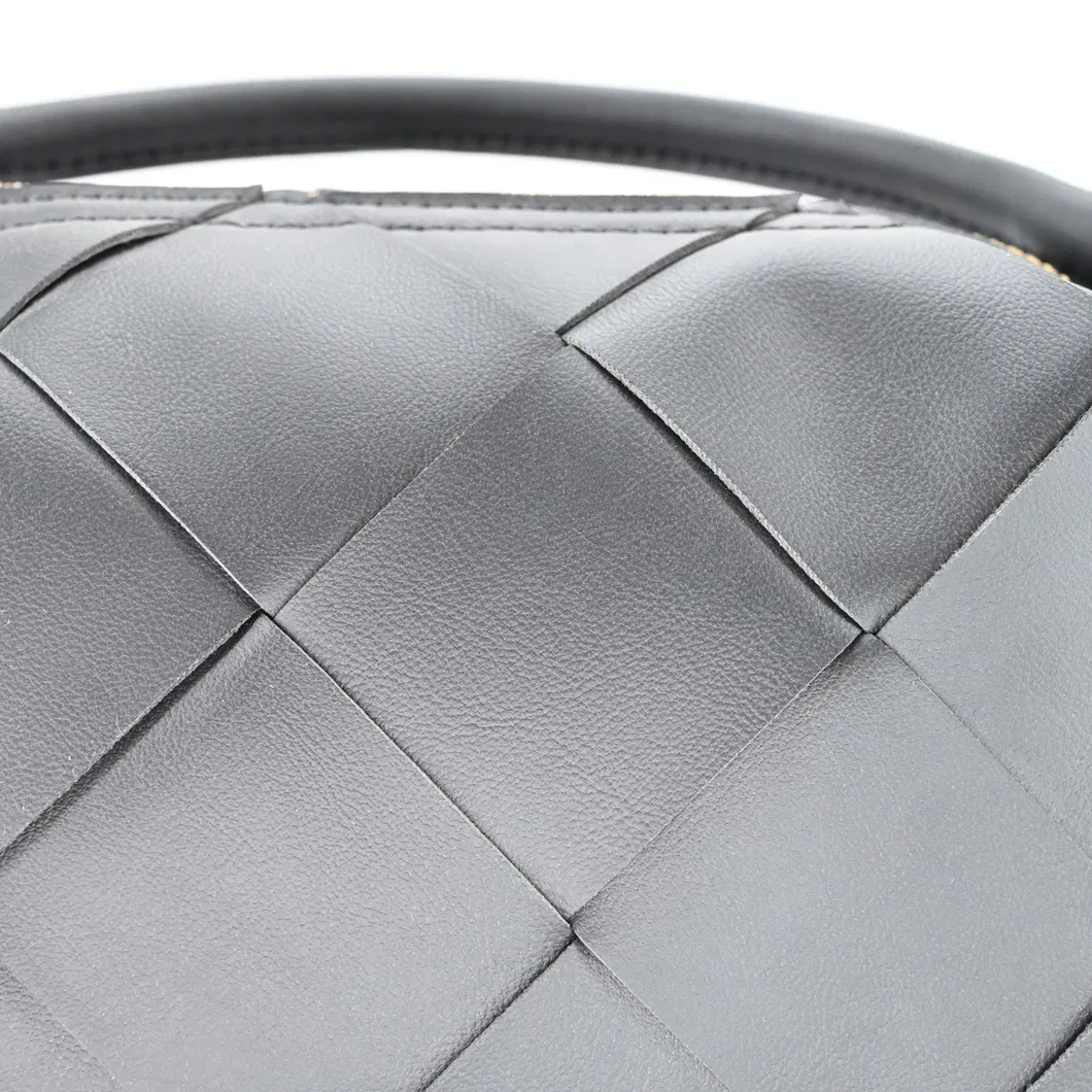 Elegant Black PU Handbag with Chic Square Checkered Design
