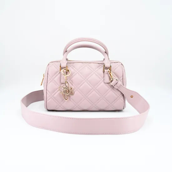 Chic Minimalist Women′s Tote Bag with Elegant Pink Details