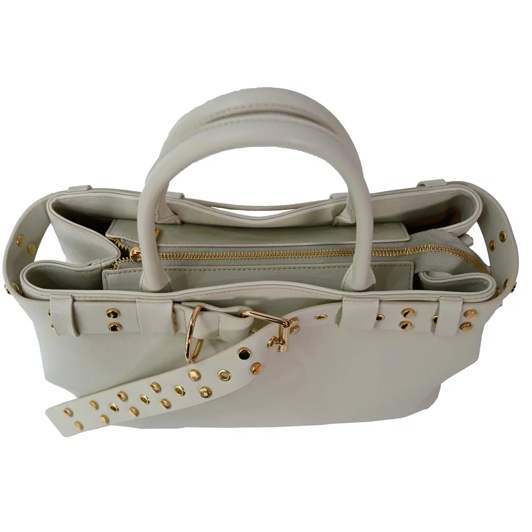 Sophisticated White PU Tote Handbag for Women: Classic Style