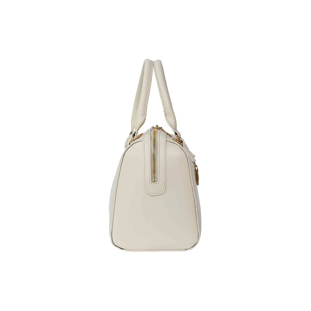 Elegant off-White Handbag with Stylish Cylindrical Design for Women
