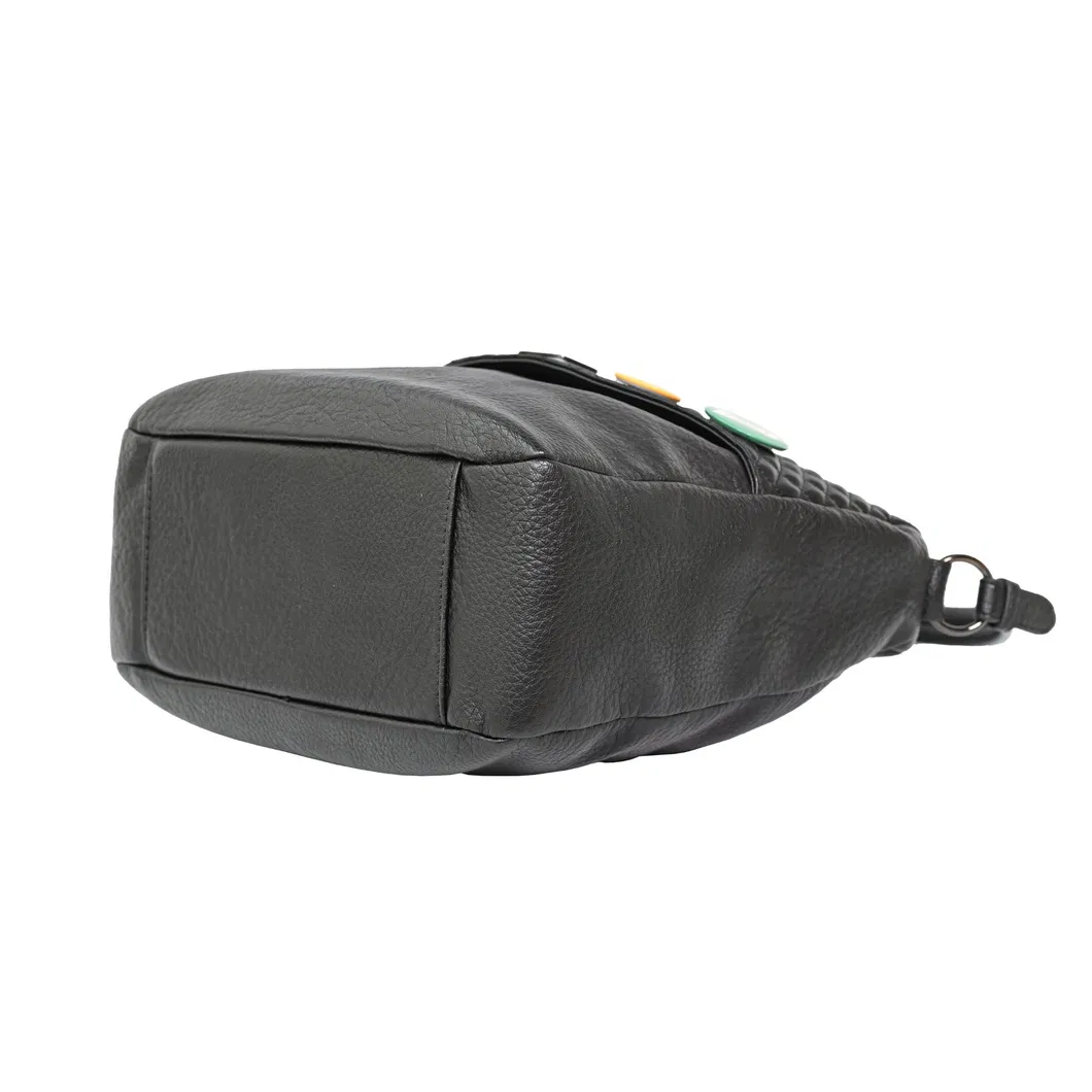 Chic Black PU Crossbody Bag for Women - Stylish Minimalist Design