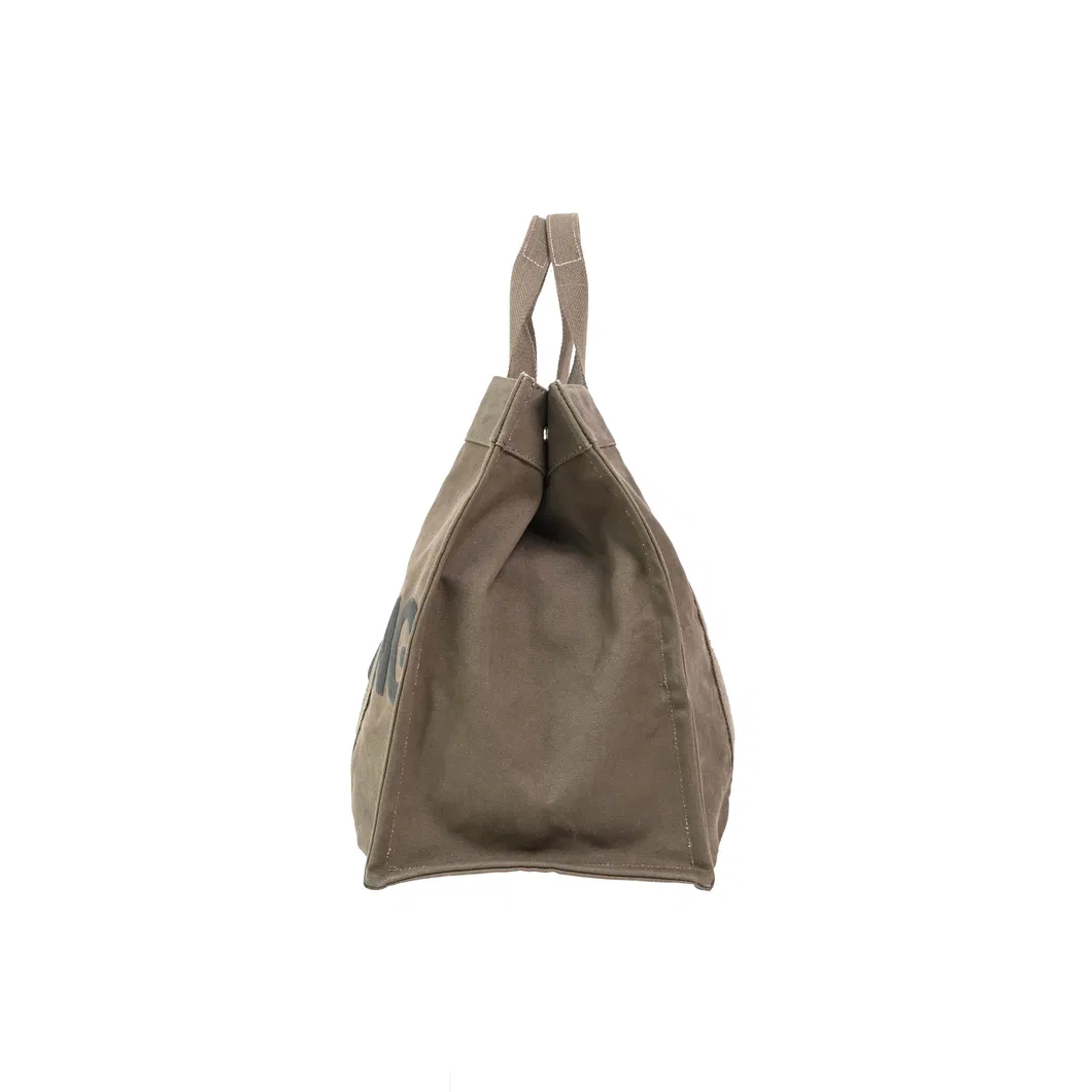 Stylish Minimalist Brown Canvas Tote Bag with Custom Lettering