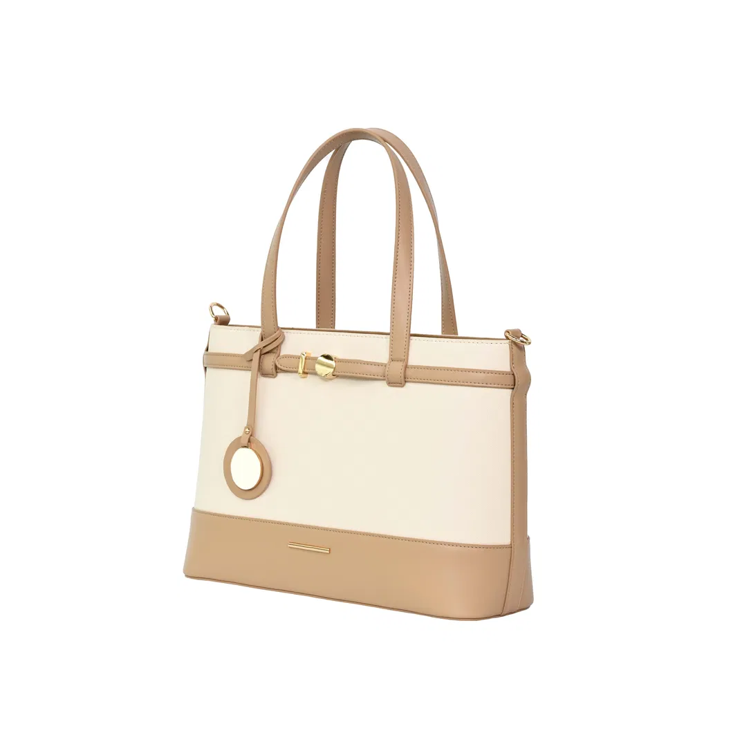 The Beige-Brown Essential for PU Leather Tote Bag for Everyday Elegance