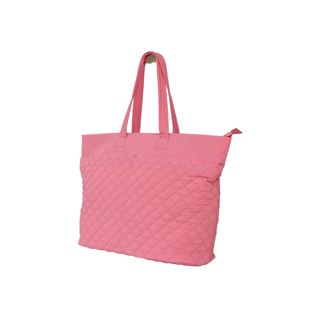 Chic Eco-Friendly Pink Handbag with Matching Travel Bag Set