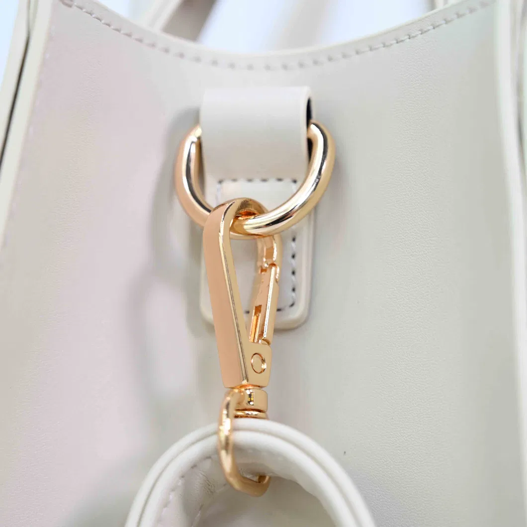 Chic off-White Handbag with Silver Accents for Women
