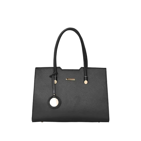 Minimalist Elegance with Black PU Ladies′ Handbag Tote