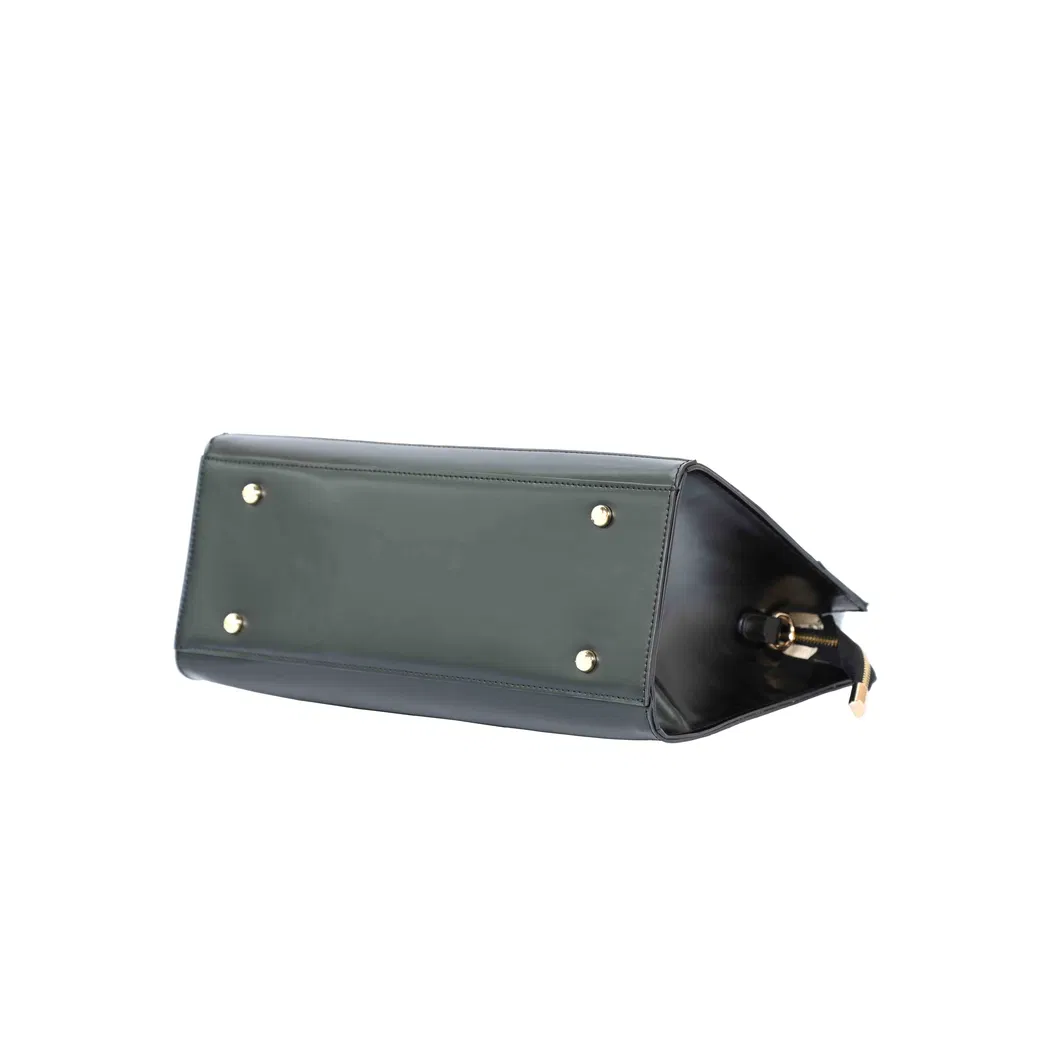 Women&prime;s Tote Handbag with off-Black Splicing and Simple Design