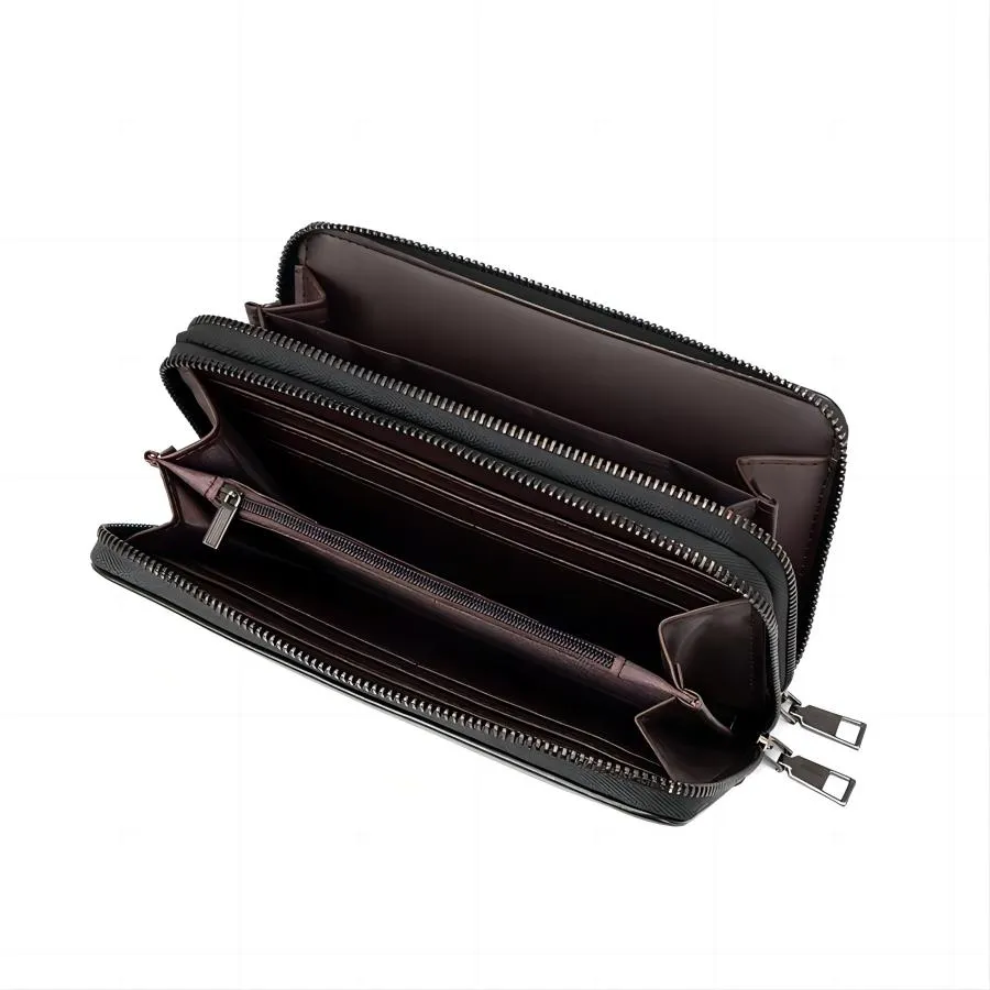 Minimalist and Elegant Black PU Men&prime;s Wallet and Card Holder