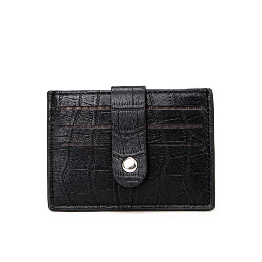 Minimalist Textured Design PU Leather Men&prime;s Wallet and Card Holder