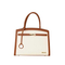 The Brown Essential with PU Tote Bag with Gold Lock Detail