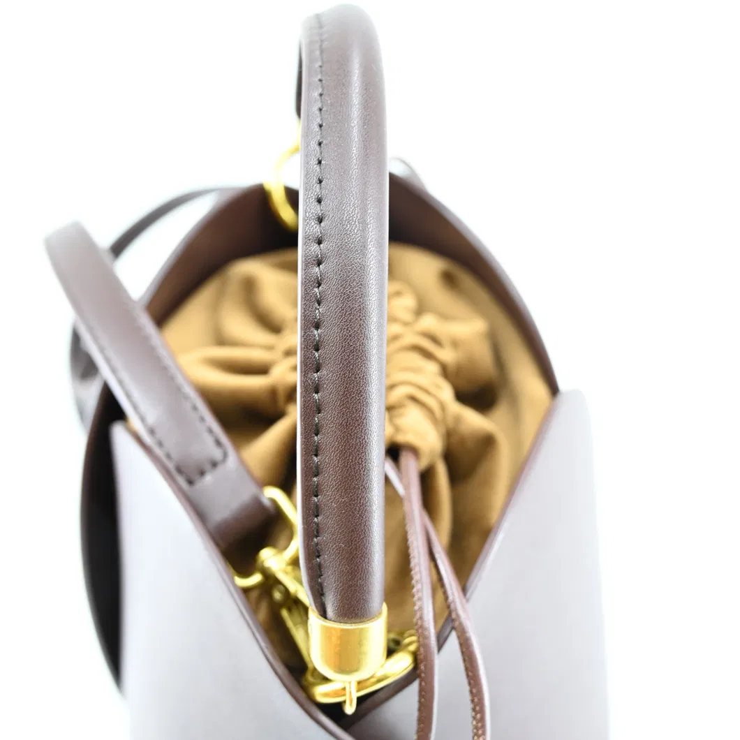 Timeless Chic Brown Bucket Bag for The Modern, Trendy Woman