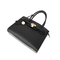 The Brown Essential with Black PU Tote Bag with Gold Lock Detail