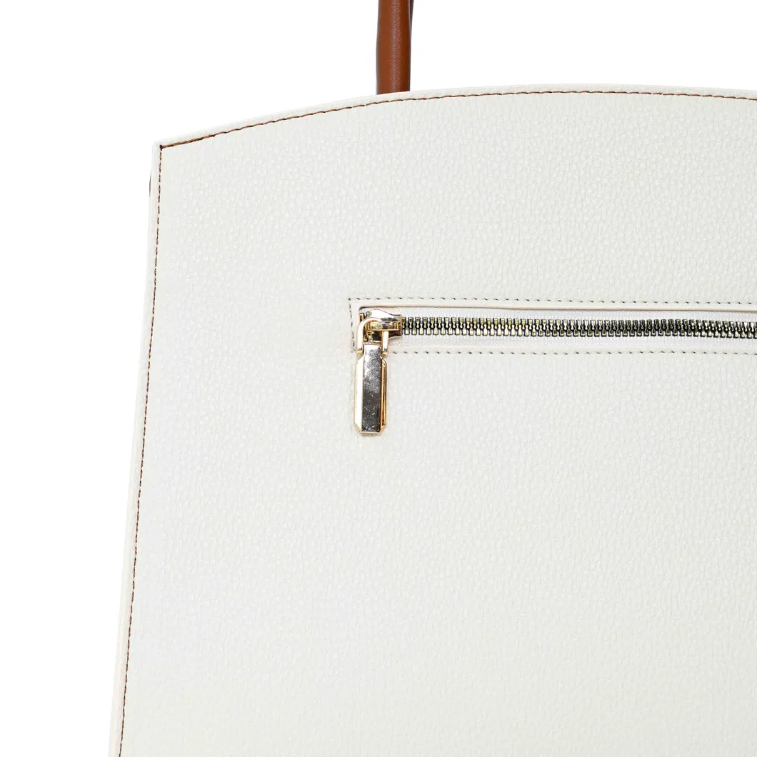 The Brown Essential with PU Tote Bag with Gold Lock Detail